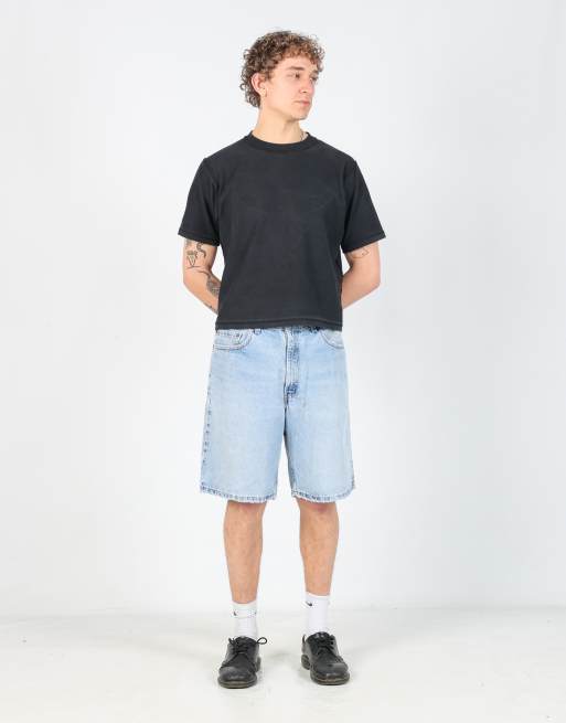 Vintage Levi's 550 36x21 denim jorts shorts in light blue