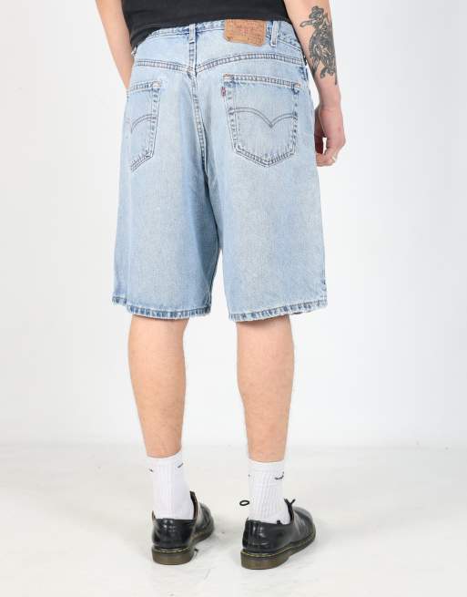 Vintage Levi's 550 36x21 denim jorts shorts in light blue, 2 of 4