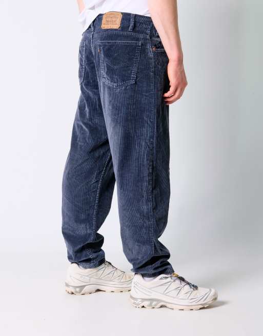 Vintage Levi's 550 36x30 Corduroy Baggy Pants Navy Blue, 4 of 4
