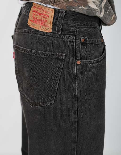 Vintage Levi's 550 36x30 denim jeans in black, 4 of 4