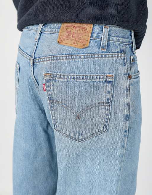 Vintage Levi's 550 36x30 denim jeans in light blue, 4 of 4
