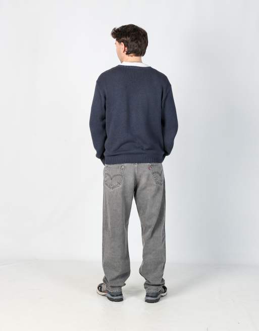 Vintage Levi's 550 36x32 denim jeans in charcoal grey, 3 of 4