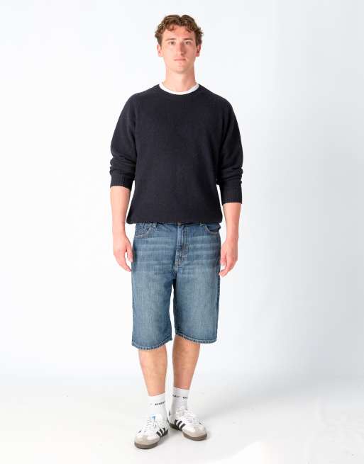 Vintage Levi's 569 34x24 Denim Jorts Shorts Navy Blue