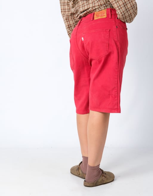 Vintage Levi's 569 38x26 Denim Jorts Shorts Red