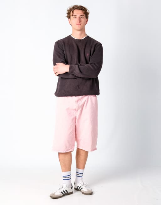 Vintage Levi's 569 40x26 Denim Jorts Shorts Baby Pink