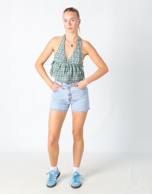 Vintage Levi's 920 26x14 denim shorts in light blue