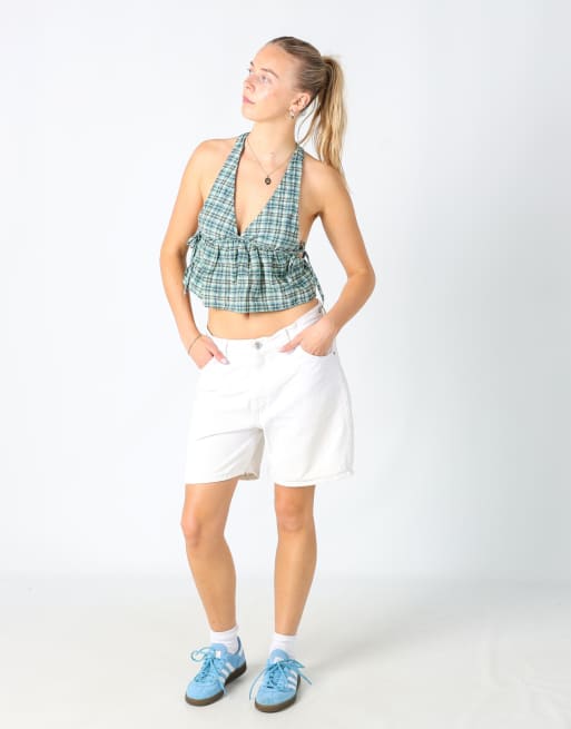 Vintage Levi's 967 30x18 denim jorts shorts in ivory