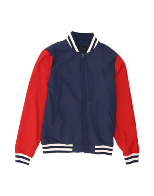 Vintage Levi's Bomber Jacket UK 36 Small In Blue Colourblock