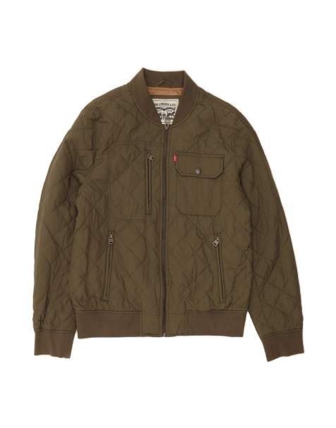 Vintage Levi's Bomber Jacket UK 38 Medium In Khaki - view 1