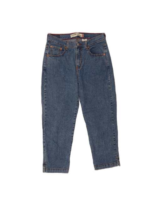 Vintage Levi's Classic High Waist Slim Capri Jeans US 12 Large W30 L24 In Blue