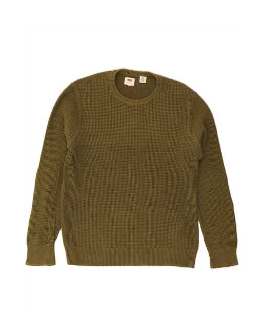 Vintage Levi's Crew Neck Jumper Sweater Small In Green