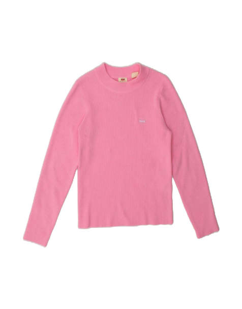 Vintage Levi's Crew Neck Jumper Sweater UK 10 Small In Pink - view 1