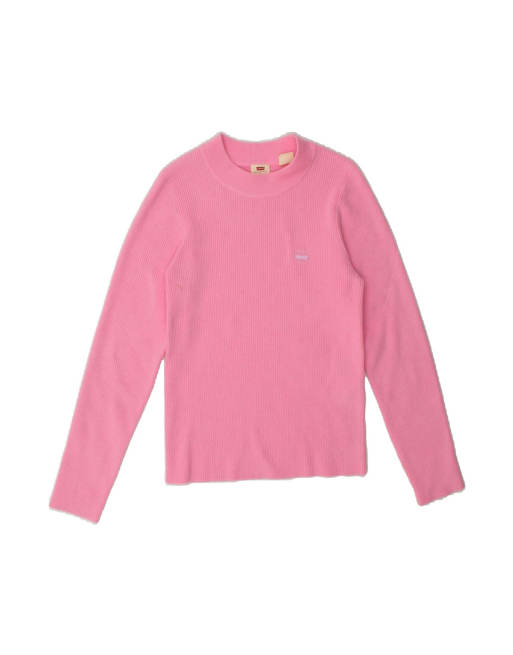 Vintage Levi's Crew Neck Jumper Sweater UK 10 Small In Pink