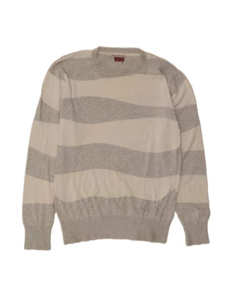Vintage Levi's Crew Neck Jumper Sweater XL In Grey Striped - view 1
