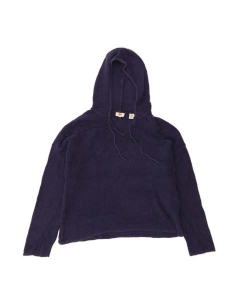 Vintage Levi's Crop Hooded Jumper Sweater UK 18 XL In Blue - view 1