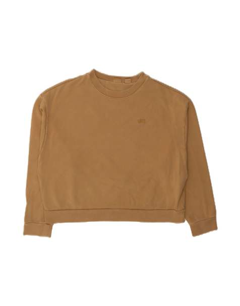 Vintage Levi's Crop Oversized Sweatshirt Jumper UK 16 Large In Brown - view 1