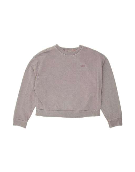 Vintage Levi's Crop Sweatshirt Jumper Uk 10 Small In Grey