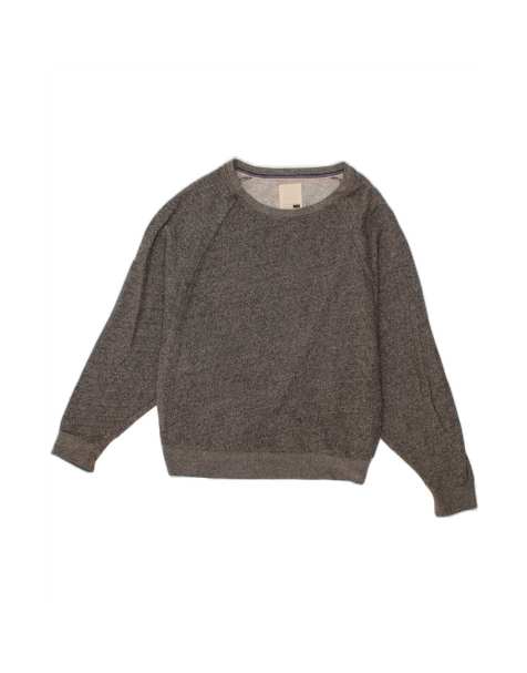 Vintage Levi's Crop Sweatshirt Jumper UK 14 Medium In Grey - view 1