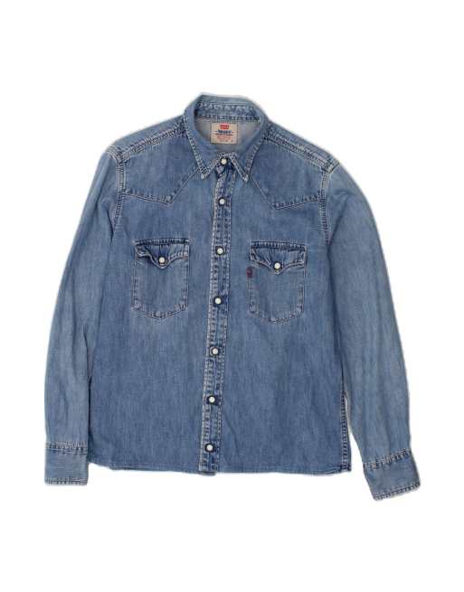 Vintage Levi's Denim Shirt Small In Blue