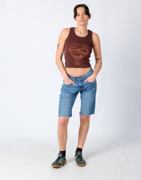 Vintage Levi's Denizen 30x20 Denim Shorts Light Blue - view 1