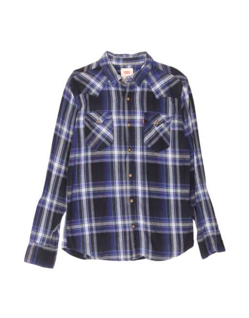 Vintage Levi's Flannel Shirt Medium In Blue Check