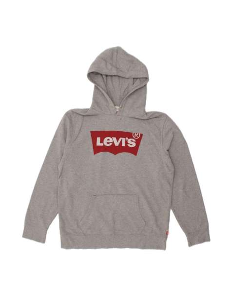 Vintage Levi's Graphic Hoodie Jumper Large In Grey - view 1