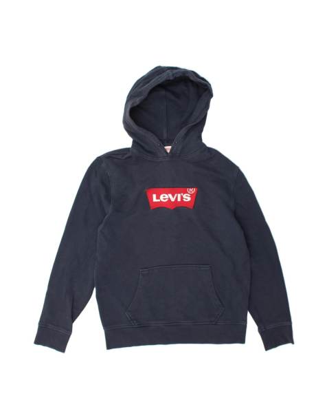 Vintage Levi's Graphic Hoodie Jumper Medium In Blue - view 1