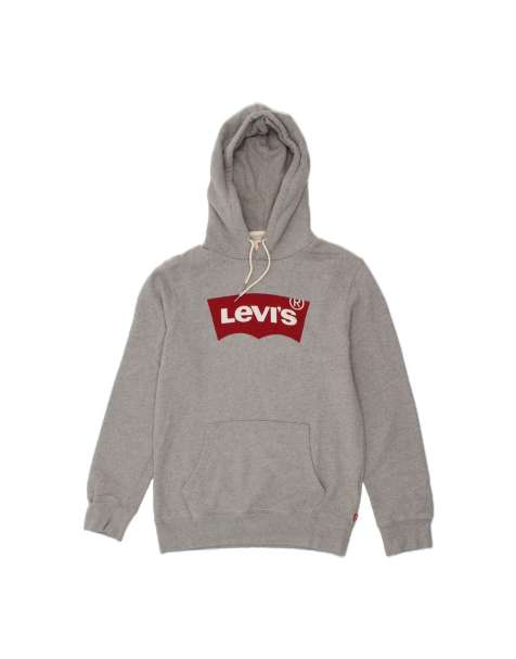 Vintage Levi's Graphic Hoodie Jumper Medium In Grey - view 1