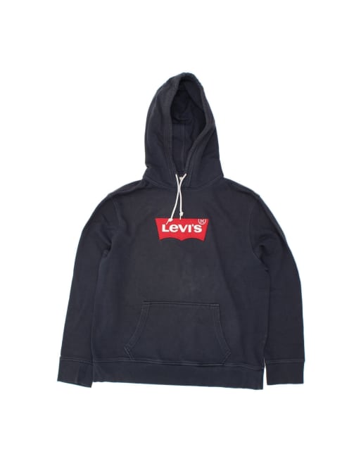 Vintage Levi's Graphic Hoodie Jumper XL In Blue