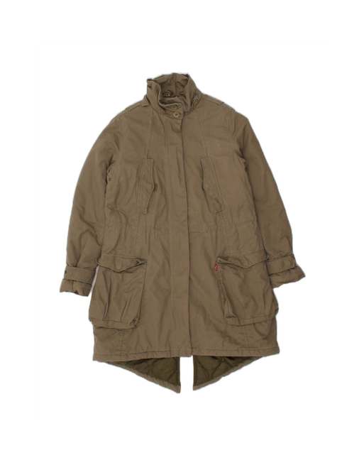 Vintage Levi's Graphic Parka Jacket Uk 16 Large In Grey