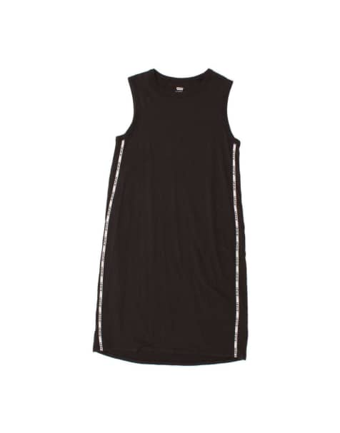 Vintage Levi's Graphic Sleeveless T-shirt Dress UK 6 XS In Black - view 1
