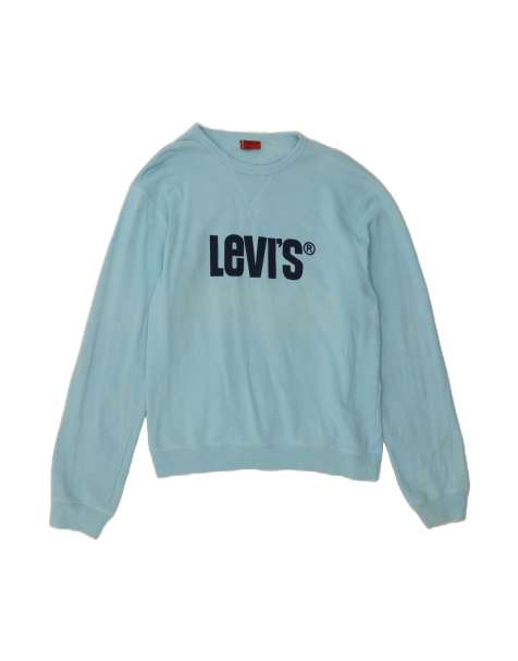 Vintage Levi's Graphic Sweatshirt Jumper Large In Blue - view 1