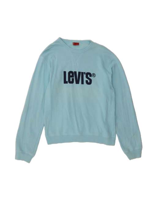 Vintage Levi's Graphic Sweatshirt Jumper Large In Blue