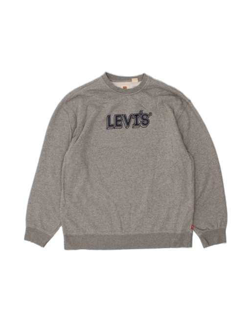 Vintage Levi's Graphic Sweatshirt Jumper Large In Grey