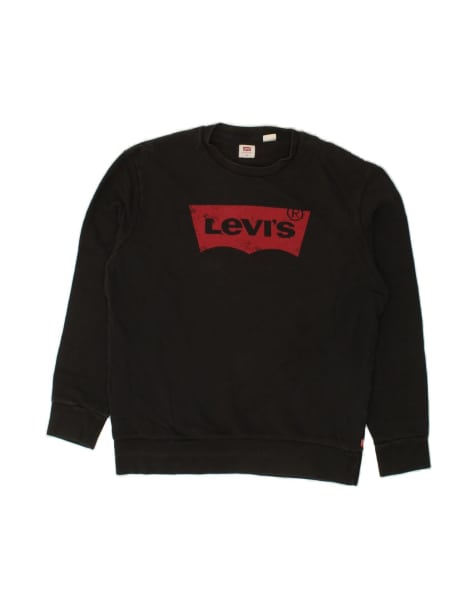 Vintage Levi's Graphic Sweatshirt Jumper Medium In Black - view 1