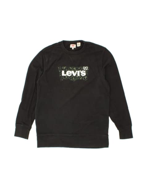 Vintage Levi's Graphic Sweatshirt Jumper Medium In Black - view 1