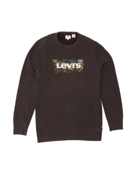 Vintage Levi's Graphic Sweatshirt Jumper Medium In Black - view 1