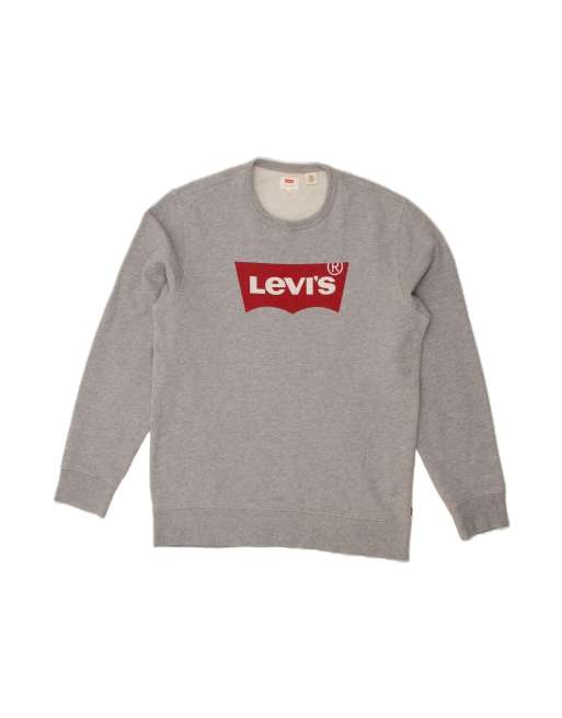 Vintage Levi's Graphic Sweatshirt Jumper Medium In Grey