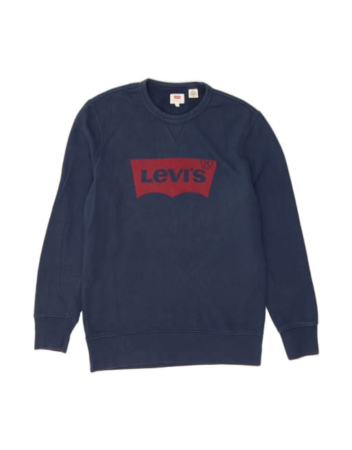 Vintage Levi's Graphic Sweatshirt Jumper Small In Blue