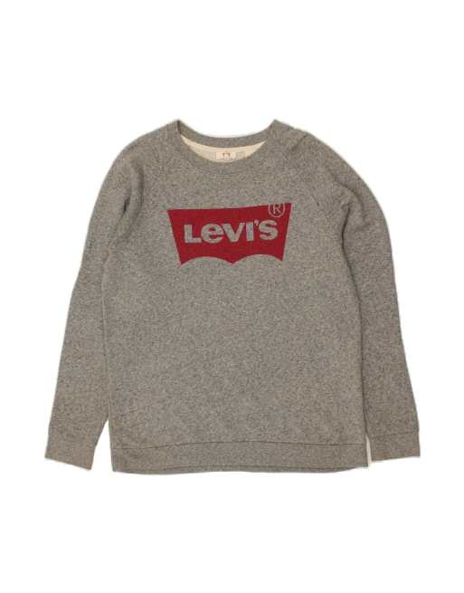 Vintage Levi's Graphic Sweatshirt Jumper Small In Grey