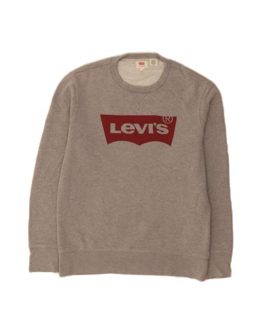 Vintage Levi's Graphic Sweatshirt Jumper Small In Grey