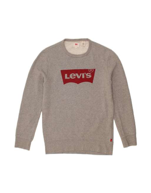 Vintage Levi's Graphic Sweatshirt Jumper Small In Grey