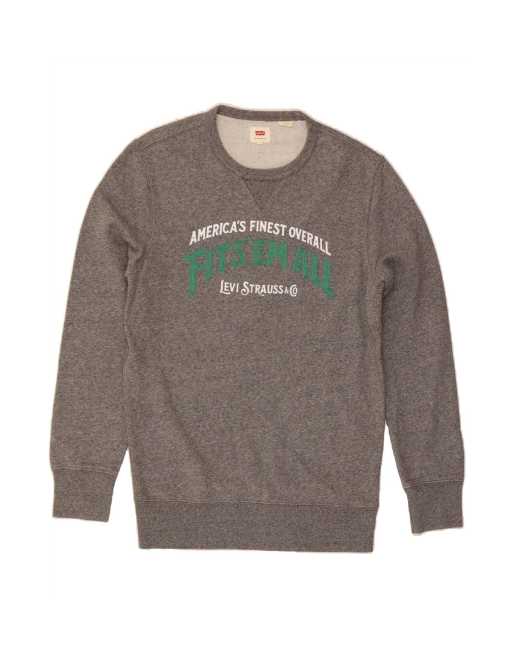 Vintage Levi's Graphic Sweatshirt Jumper Small In Grey