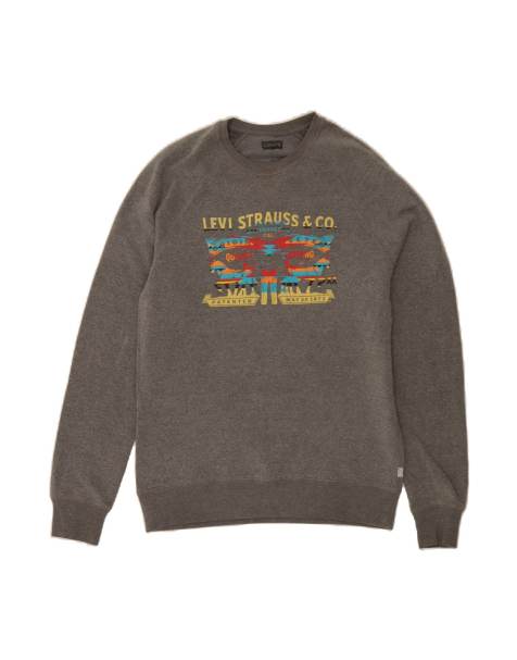 Vintage Levi's Graphic Sweatshirt Jumper Small In Grey - view 1