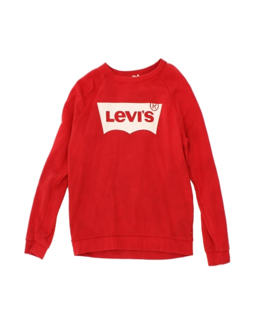 Vintage Levi's Graphic Sweatshirt Jumper Small In Red