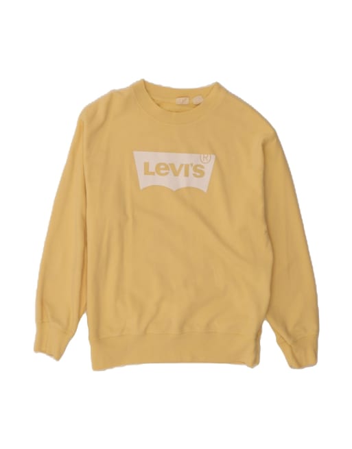 Vintage Levi's Graphic Sweatshirt Jumper Small In Yellow