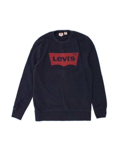 Vintage Levi's Graphic Sweatshirt Jumper Uk 16 Large In Blue - view 1