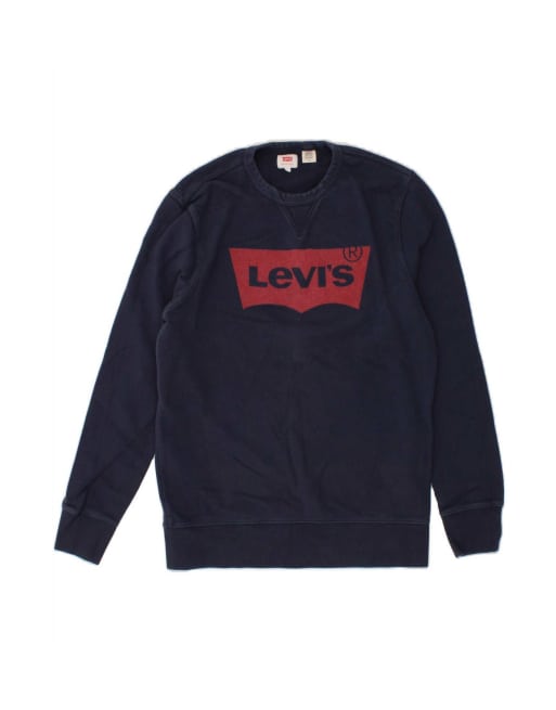 Vintage Levi's Graphic Sweatshirt Jumper Uk 16 Large In Blue