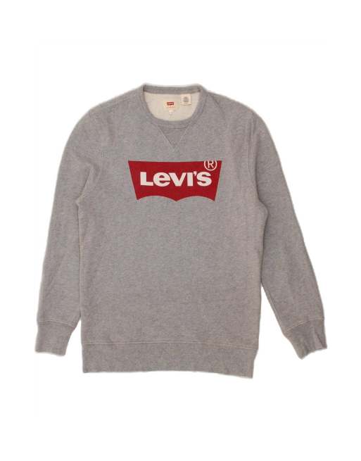 Vintage Levi's Graphic Sweatshirt Jumper XS In Grey