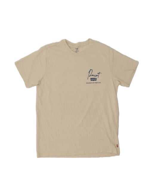 Vintage Levi's Graphic T-shirt Top Large In Beige
